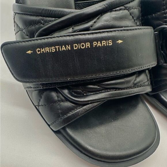 CHRISTIAN DIOR  Quilted Dio(r)evolution 80mm Slide Sandals 37 Black Leather EU37 - Picture 11 of 11